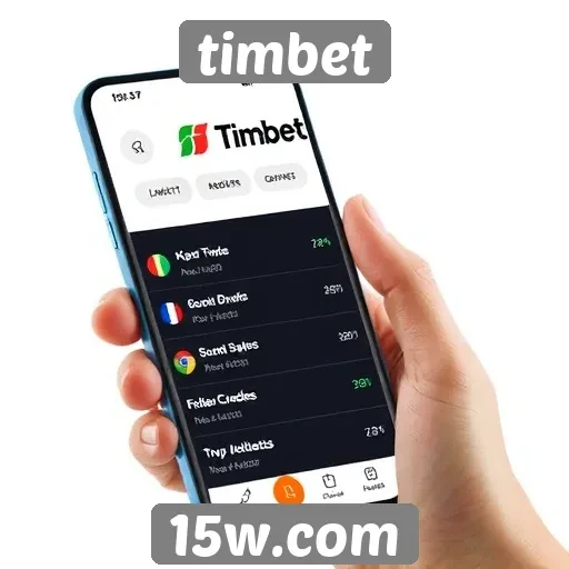Funcionalidades do aplicativo móvel do site Timbet